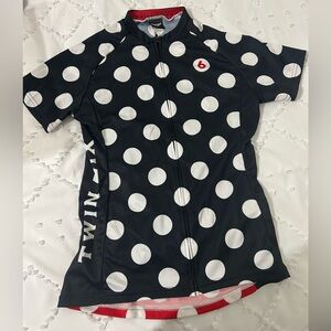 Twin Six Polka Dot Cycling Jersey - Black, red abd White size medium